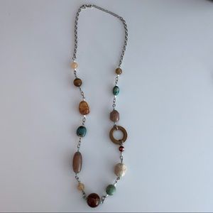 Stone and Wood Bead Necklace